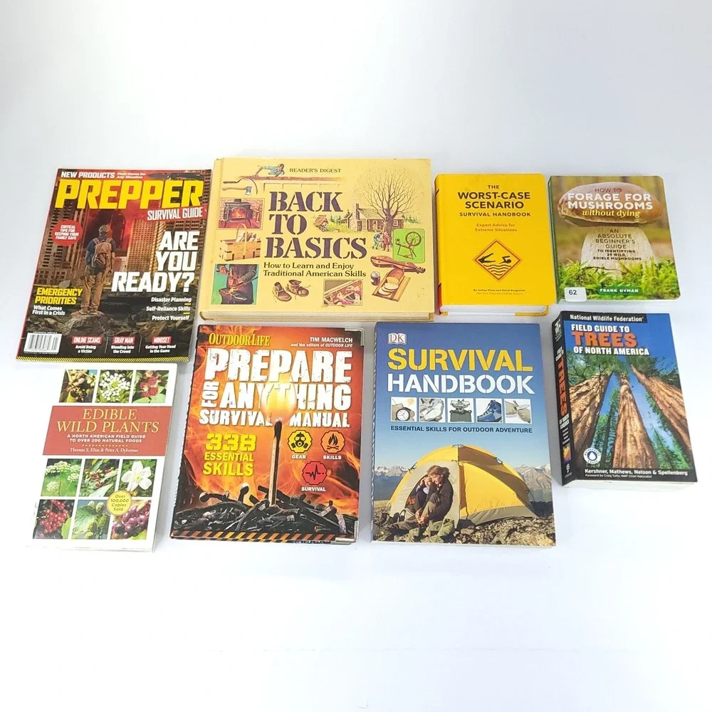 Lot 8 Prepper Books Homesteading Skills Off Grid Survival Canning Gardens Nature